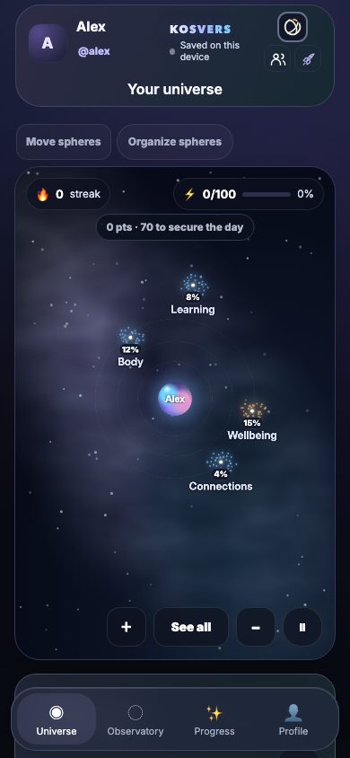 Your universe · Kosvers